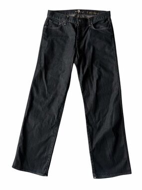 7 For All Mankind Classic Black Straight-Leg Jeans Men’s Size 34